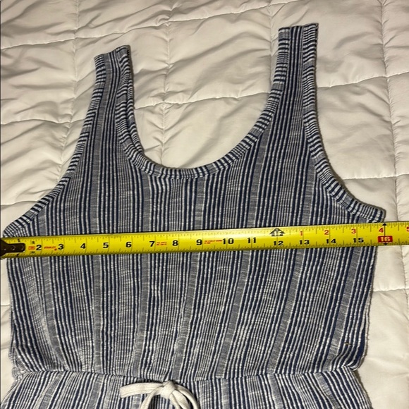 Striped Blue and White Jumpsuit Caution to the Wind - Picture 5 of 11